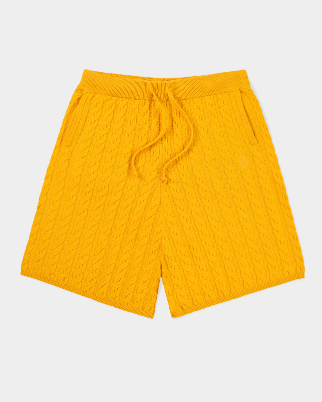 EE® Cable Knit Yellow Short | Eric Emanuel Shorts